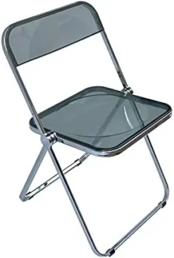 DIYHD Caramel Clear Folding Chair PC Plastic Living Room Seat Chrome Frame -Amazon Basics Furniture Shop 31TM8ku9r2L. AC