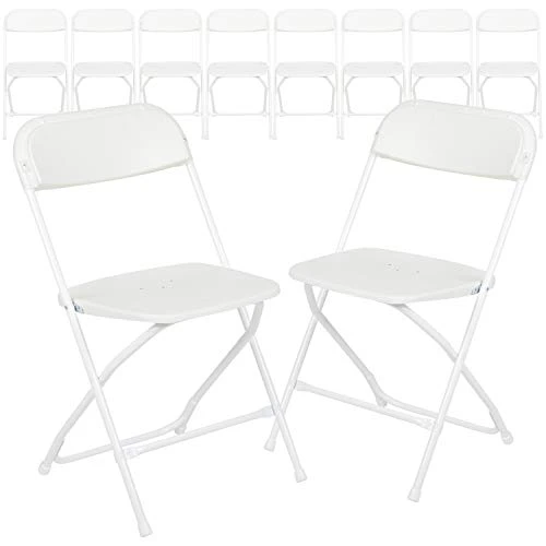 Flash Furniture 8-Foot Bi-Fold Granite White Plastic Banquet And Event Folding Table With Carrying Handle & 10 Pack Hercules Series 650 Lb. Capacity Premium White Plastic Folding Chair 4 Flash Furniture 8-Foot Bi-Fold Granite White Plastic Banquet And Event Folding Table With Carrying Handle & 10 Pack Hercules Series 650 Lb. Capacity Premium White Plastic Folding Chair - Image 4