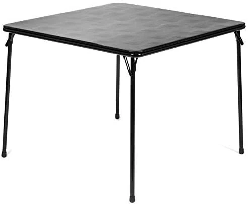 XL Series Square Folding Card Table (38") - Easy-to-Use Collapsible Legs For Portability And Storage - Vinyl Upholstery For Convenient Cleaning - Steel Construction, Wheelchair Accessible (Black) 2 XL Series Square Folding Card Table (38") - Easy-to-Use Collapsible Legs For Portability And Storage - Vinyl Upholstery For Convenient Cleaning - Steel Construction, Wheelchair Accessible (Black) - Image 2