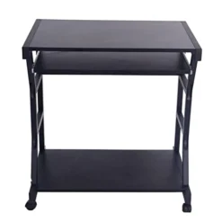WYKDD Mobile Four-Wheel Computer Desk Black