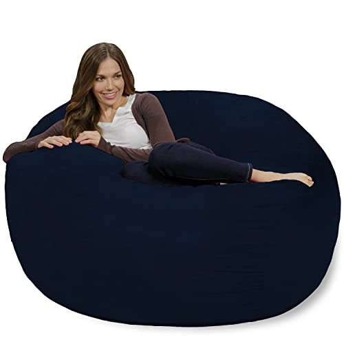Chill Sack Bean Bag Chair: Giant 4' Memory Foam Furniture Bean Bag - Big Sofa With Soft Micro Fiber Cover - Navy 3 Chill Sack Bean Bag Chair: Giant 4' Memory Foam Furniture Bean Bag - Big Sofa With Soft Micro Fiber Cover - Navy - Image 3