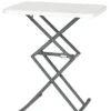 SOUNDANCE Small Folding Table, Adjustable TV Tray, Portable Dinner Table, Lightweight, Zero Assembly, Easy To Fold And Storage, Sturdy Desk For Home Garden Office Indoor Outdoor Use, White