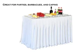 Old Cedar Outfitters Fill N Chill Folding Table For Parties Or Catering Events, Open Top Cooler Table With Drain, 47.5" X 23.6" X 32.3", White/Deep -Amazon Basics Furniture Shop 31YlJmEF34L