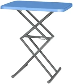 SOUNDANCE Small Folding Table, Adjustable TV Tray, Portable Dinner Table, Lightweight, Zero Assembly, Easy To Fold And Storage, Sturdy Desk For Home Garden Office Indoor Outdoor Use, White -Amazon Basics Furniture Shop 31Z5maUiTaL. AC
