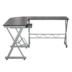 WYKDD L-Shaped Wooden Computer Desk Black -Amazon Basics Furniture Shop 31aOH9GqJSL