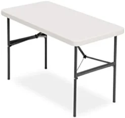 Iceberg IndestrucTable Commercial Folding Table, Indoor Or Outdoor, Platinum, 750 Lbs. Weight Capacity, 24” W X 48” L -Amazon Basics Furniture Shop 31amutfAWyL. AC