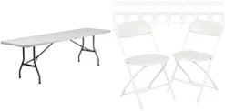 Flash Furniture 8-Foot Bi-Fold Granite White Plastic Banquet And Event Folding Table With Carrying Handle & 10 Pack Hercules Series 650 Lb. Capacity Premium White Plastic Folding Chair 13 Flash Furniture 8-Foot Bi-Fold Granite White Plastic Banquet And Event Folding Table With Carrying Handle & 10 Pack Hercules Series 650 Lb. Capacity Premium White Plastic Folding Chair -Amazon Basics Furniture Shop 31bBD9moJVL. AC