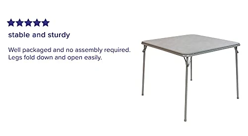 Flash Furniture Madelyn Folding Card Table - Gray Foldable Card Table Square - Portable Table With Collapsible Legs 2 Flash Furniture Madelyn Folding Card Table - Gray Foldable Card Table Square - Portable Table With Collapsible Legs - Image 2