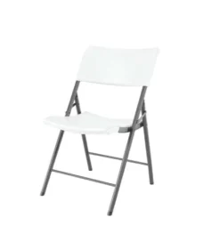 Lifetime 80191 Light Commercial Folding Chair, White Granite With Gray Frame, 4 Pack