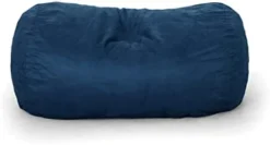 Great Deal Furniture Haley 6 Ft Faux Suede Microfiber Bean Bag (Blue) -Amazon Basics Furniture Shop 31cgGNgasL. AC 1