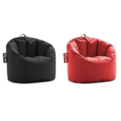 Big Joe Milano Bean Bag Chair, Black Smartmax, 2.5ft & Milano Bean Bag Chair, Red Smartmax, 2.5ft