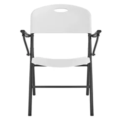 Living And More Plastic Folding Chair With Armrest, Light Weight Folding Chair, 350 Pound Capacity, White, 4pc Pack -Amazon Basics Furniture Shop 31cnR1lqWaL
