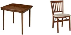 MECO STAKMORE Scalloped Edge Folding Card Table Cherry Finish, 32 In X 32 In X 29.5 In -Amazon Basics Furniture Shop 31dwa4MgjTL. AC