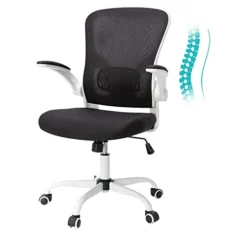 Bonzy Home Ergonomic Office Chair Mesh High Back Computer Chair Height Adjustable Swivel Desk Chairs With Wheels,Adjustable Armrest Backrest,Black