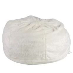 LUCKYERMORE 3FT Bean Bag Chair White Luxurious Furry Faux Fur Cover Soft Self-Inflated Beanbag Sofa Lounger For Adults Kids,Sponge Filling -Amazon Basics Furniture Shop 31eEzQMvLTL