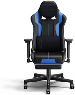 NOKAXUS Gaming Chair With Retractible Footrest Adjustment Of Backrest Thickening Sponges Swivel Office Chair With Massager Function (YK-6008A-BALCK -Amazon Basics Furniture Shop 31eL9Eu4CzL. AC