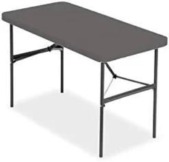 Iceberg IndestrucTable Commercial Folding Table, Indoor Or Outdoor, Platinum, 750 Lbs. Weight Capacity, 24” W X 48” L -Amazon Basics Furniture Shop 31eLxn7FEL. AC