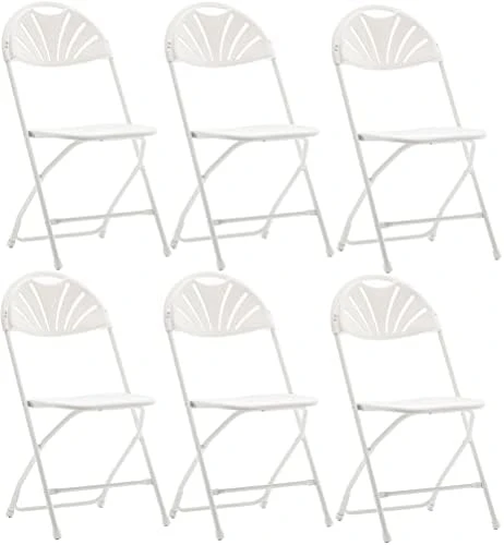 BTEXPERT White Plastic Folding Steel Frame Commercial High Capacity Event Chair Lightweight Wedding Party, Set Of 1 8 BTEXPERT White Plastic Folding Steel Frame Commercial High Capacity Event Chair Lightweight Wedding Party, Set Of 1 - Image 8