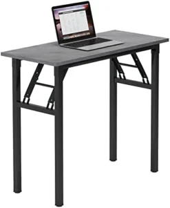 Need Folding Desk For Home Office 39-3/8'' Length Modern Folding Table Computer Desk No Install Needed Teak Color Desktop Black Frame, AC5BB(10060) -Amazon Basics Furniture Shop 31frh1S8kCL. AC