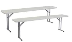 (2 Pack) National Public Seating 18" X 72" Heavy Duty Seminar Folding Table, Speckled Grey -Amazon Basics Furniture Shop 31iLZ8KktEL