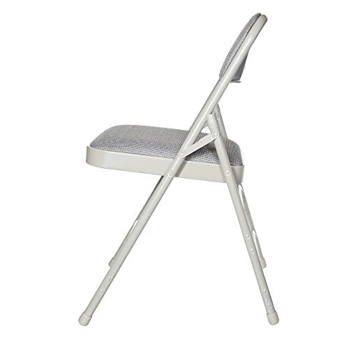 OEF Furnishings Premium Fabric Upholstered Steel Folding Chairs, 4 Pack, Grey 4 OEF Furnishings Premium Fabric Upholstered Steel Folding Chairs, 4 Pack, Grey - Image 4