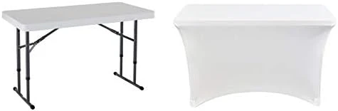 LIFETIME 80160 Commercial Height Adjustable Folding Utility Table, 4 Feet, White Granite 10 LIFETIME 80160 Commercial Height Adjustable Folding Utility Table, 4 Feet, White Granite - Image 10