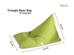SATTVA 5ft Triangle Bean Bag For Adults - Big Bean Bag Covers Only (No Filling), Love Sack Bean Bag Oversized, All Weather Water Resistant Ultra Soft Zipper, For Dorm & Family Room (Green) -Amazon Basics Furniture Shop 31m00u37G9L