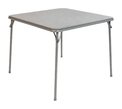 Flash Furniture Madelyn Folding Card Table - Gray Foldable Card Table Square - Portable Table With Collapsible Legs