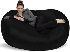 Sofa Sack - Plush Bean Bag Sofas With Super Soft Microsuede Cover - XL Memory Foam Stuffed Lounger Chairs For Kids, Adults, Couples - Jumbo Bean Bag Chair Furniture - Charcoal 6' -Amazon Basics Furniture Shop 31nz7Or78L. AC