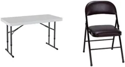 LIFETIME 80160 Commercial Height Adjustable Folding Utility Table, 4 Feet, White Granite 15 LIFETIME 80160 Commercial Height Adjustable Folding Utility Table, 4 Feet, White Granite -Amazon Basics Furniture Shop 31oO0SYTXL. AC