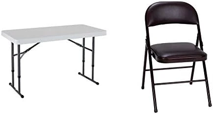 LIFETIME 80160 Commercial Height Adjustable Folding Utility Table, 4 Feet, White Granite 6 LIFETIME 80160 Commercial Height Adjustable Folding Utility Table, 4 Feet, White Granite - Image 6