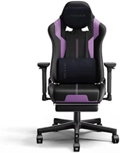 NOKAXUS Gaming Chair With Retractible Footrest Adjustment Of Backrest Thickening Sponges Swivel Office Chair With Massager Function (YK-6008A-BALCK -Amazon Basics Furniture Shop 31pOOCLW48L. AC