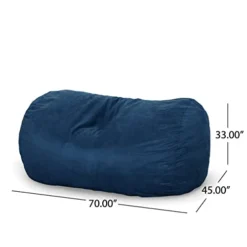 Great Deal Furniture Haley 6 Ft Faux Suede Microfiber Bean Bag (Blue)