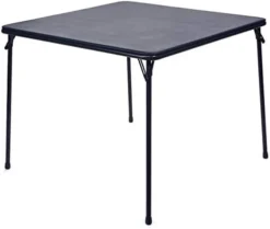 XL Series Square Folding Card Table (38") - Easy-to-Use Collapsible Legs For Portability And Storage - Vinyl Upholstery For Convenient Cleaning - Steel Construction, Wheelchair Accessible (Black) 8 XL Series Square Folding Card Table (38") - Easy-to-Use Collapsible Legs For Portability And Storage - Vinyl Upholstery For Convenient Cleaning - Steel Construction, Wheelchair Accessible (Black) -Amazon Basics Furniture Shop 31rK816vy5L. AC