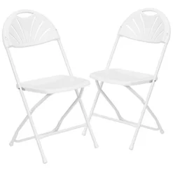 EMMA + OLIVER 2 Pack 650 Lb. Capacity White Plastic Fan Back Folding Chair -Amazon Basics Furniture Shop 31t9M1KVJgL