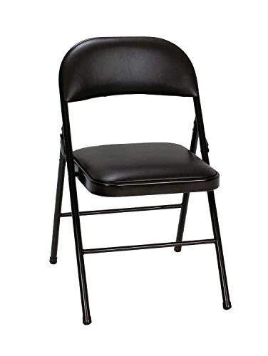 Cosco Vinyl 4-Pack Folding Chair, Black & Cosco Deluxe 6 Foot X 30 Inch Fold-in-Half Blow Molded Folding Table, Black 3 Cosco Vinyl 4-Pack Folding Chair, Black & Cosco Deluxe 6 Foot X 30 Inch Fold-in-Half Blow Molded Folding Table, Black - Image 3