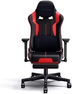 NOKAXUS Gaming Chair With Retractible Footrest Adjustment Of Backrest Thickening Sponges Swivel Office Chair With Massager Function (YK-6008A-BALCK -Amazon Basics Furniture Shop 31v7vI9DdHL. AC