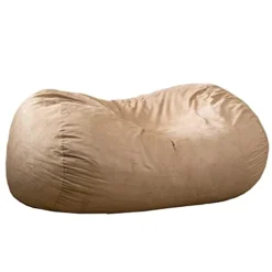 Great Deal Furniture Flora Traditional 6.5 Foot Suede Bean Bag (Cover Only), Tuscany