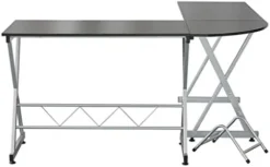 WYKDD L-Shaped Wooden Computer Desk Black -Amazon Basics Furniture Shop 31wgjnbO3UL. AC