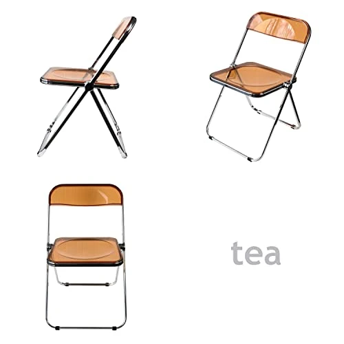 Inspirer Studio Contemporary Bauhaus Style Transparent Folding Chair (Tea) 4 Inspirer Studio Contemporary Bauhaus Style Transparent Folding Chair (Tea) - Image 4