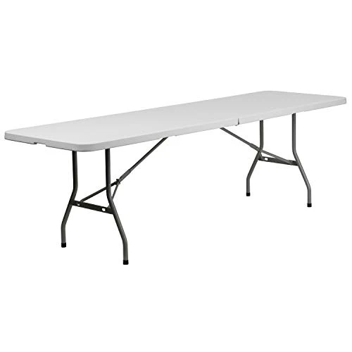 Flash Furniture 8-Foot Bi-Fold Granite White Plastic Banquet And Event Folding Table With Carrying Handle & 10 Pack Hercules Series 650 Lb. Capacity Premium White Plastic Folding Chair 2 Flash Furniture 8-Foot Bi-Fold Granite White Plastic Banquet And Event Folding Table With Carrying Handle & 10 Pack Hercules Series 650 Lb. Capacity Premium White Plastic Folding Chair - Image 2