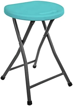 Mintra Home Folding Stools - 18.5in Height, Metal, Heavy Duty (1 Pack, Aqua Green) 4 Mintra Home Folding Stools - 18.5in Height, Metal, Heavy Duty (1 Pack, Aqua Green) - Image 4