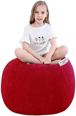 SANMADROLA Stuffed Animal Storage Bean Bag Chair Cover (No Filler) For Kids And Adults.Soft Premium Corduroy Stuffable Beanbag For Organizing Children Plush Toys Or Memory Foam Extra Large 300L (Grey) -Amazon Basics Furniture Shop 31zFTteBreL. AC