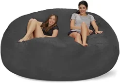 Chill Sack Bean Bag Chair: Giant 8' Memory Foam Furniture Bean Bag - Big Sofa With Soft Micro Fiber Cover - Charcoal -Amazon Basics Furniture Shop 31zKboQG gL. AC