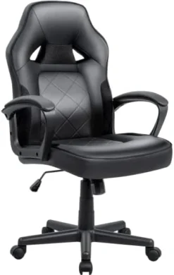 VICTONE Gaming Chair PU Leather Executive PC Computer Chair Height Adjustable Swivel Office Chair With Lumbar Support(Black) -Amazon Basics Furniture Shop 31zwlscL8GL. AC