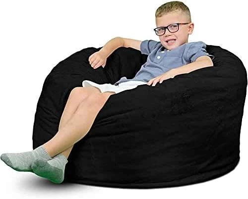 ULTIMATE SACK 3000 (3 Ft.) Bean Bag Chair Cover In Multiple Colors: Cover ONLY. (3000, Black Suede) 5 ULTIMATE SACK 3000 (3 Ft.) Bean Bag Chair Cover In Multiple Colors: Cover ONLY. (3000, Black Suede) - Image 5