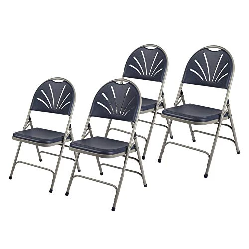 OEF Furnishings Heavy Duty Plastic Fan Back Folding Chair With Triple Brace, Blue 10 OEF Furnishings Heavy Duty Plastic Fan Back Folding Chair With Triple Brace, Blue - Image 10