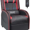 Devoko Massage Gaming Recliner Chair PU Leather Home Theater Seating Single Modern Living Room Sofa Recliners (Red)