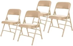OEF Furnishings Premium Vinyl Upholstered Triple Brace Double Hinge Folding Chair, Beige 14 OEF Furnishings Premium Vinyl Upholstered Triple Brace Double Hinge Folding Chair, Beige -Amazon Basics Furniture Shop 410kKYMo AL. AC