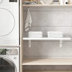 MCMACROS 9 Plus Wall Mounted Floating Folding Table, Drop Leaf Dining Table Small Wooden Desk For Office Home Kitchen(23.6" 15.6" (LW)), White